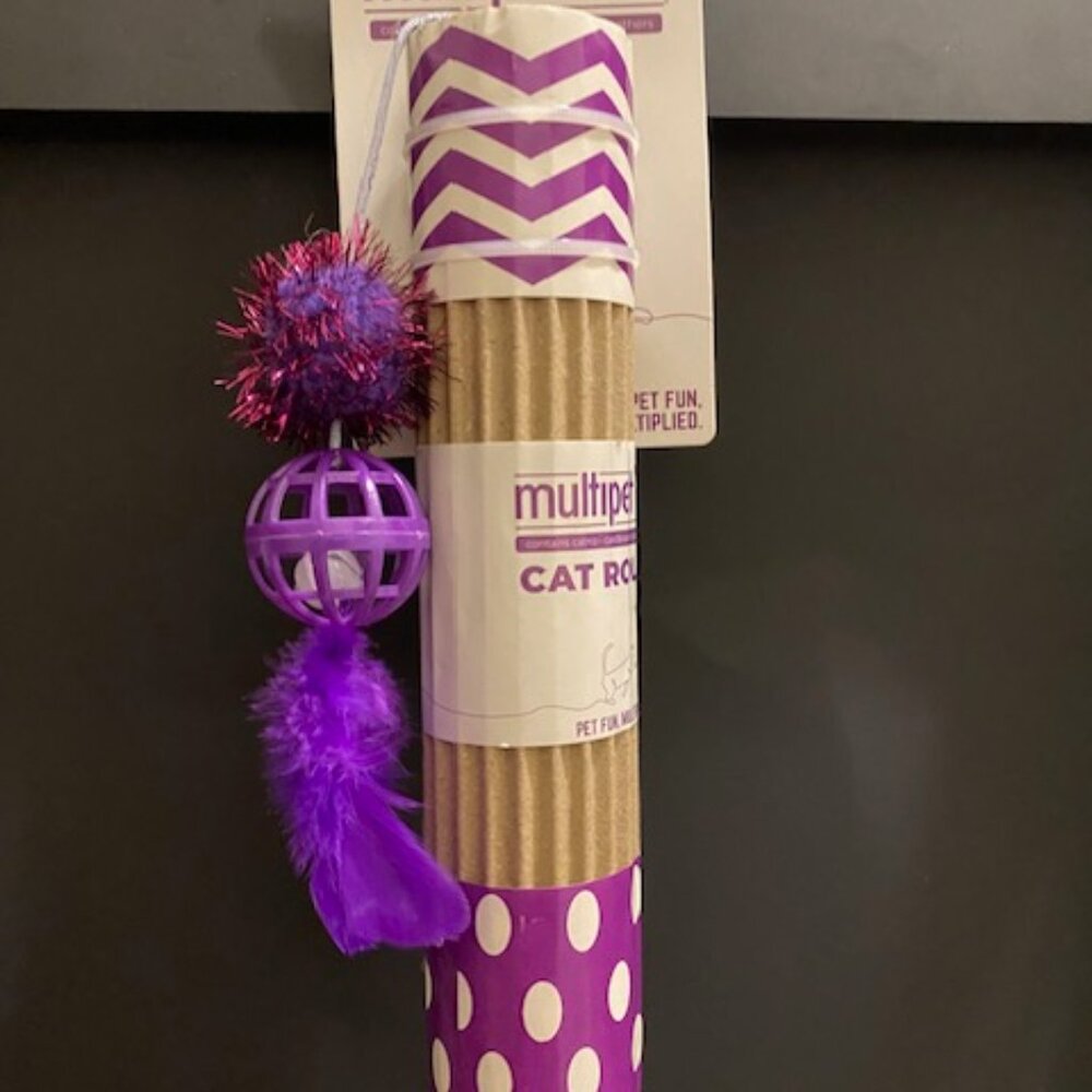 Multipet: Cat Roller (Purple) w/ a bell and a feather